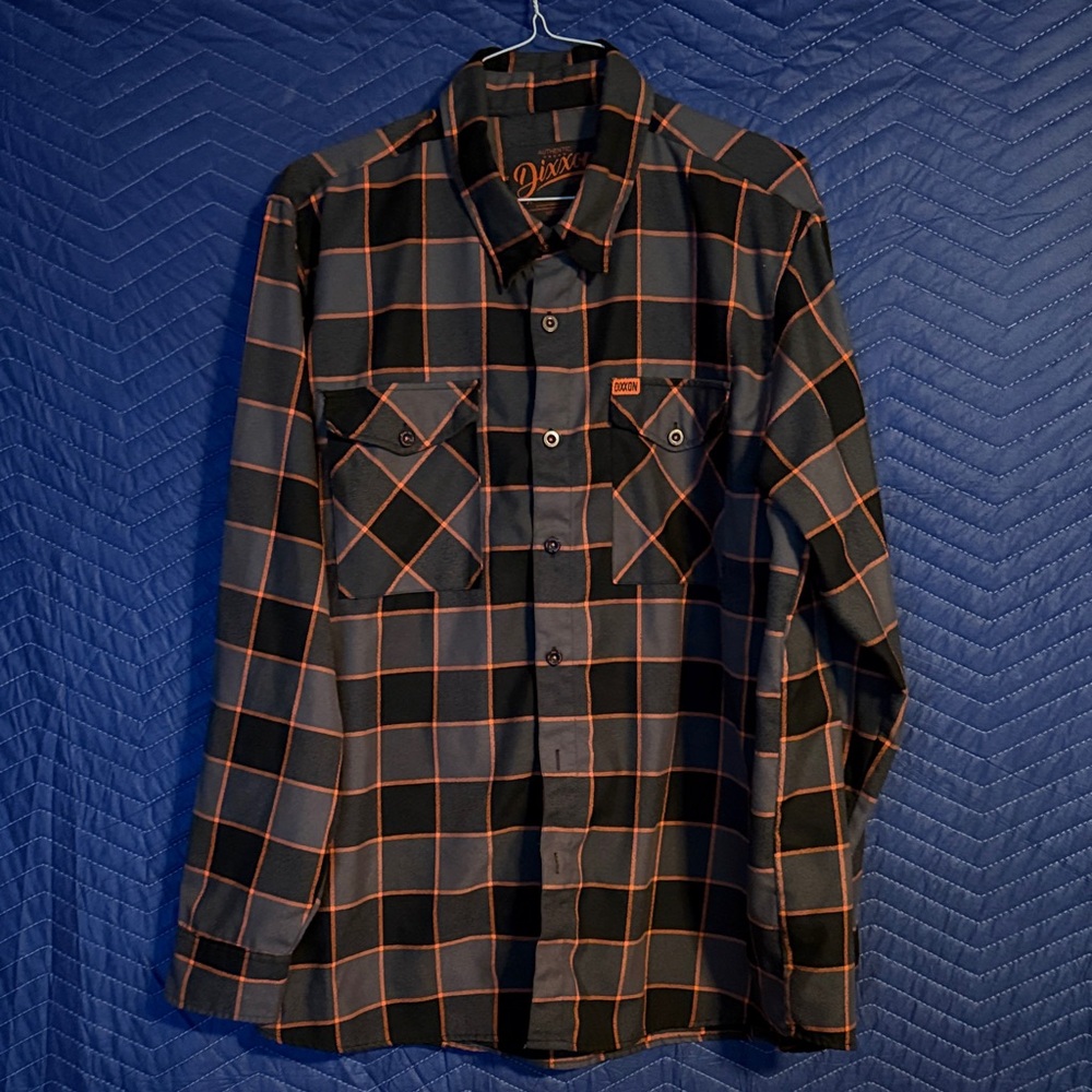 DIXXON Men's Dark Plaid Button Down Shirt
